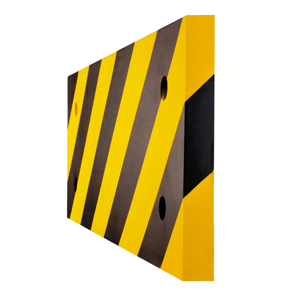 Stootbeschermer zuil rechthoekig – stootbescherming – 500 mm – boutmontage – geel / zwart