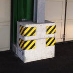 Stootbeschermer zuil rechthoekig – stootbescherming – 500 mm – boutmontage – geel / zwart