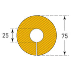 Stootrand buis Ø 25 mm – stootbescherming  – 1 meter – geel / zwart