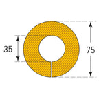 Stootrand buis Ø 35 mm – stootbescherming  – 1 meter – geel / zwart