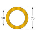Stootrand buis Ø 50 mm – stootbescherming  – 1 meter – geel / zwart