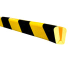 Stootrand L profiel 160° – stootbescherming zelfklevend – 5 meter – geel / zwart