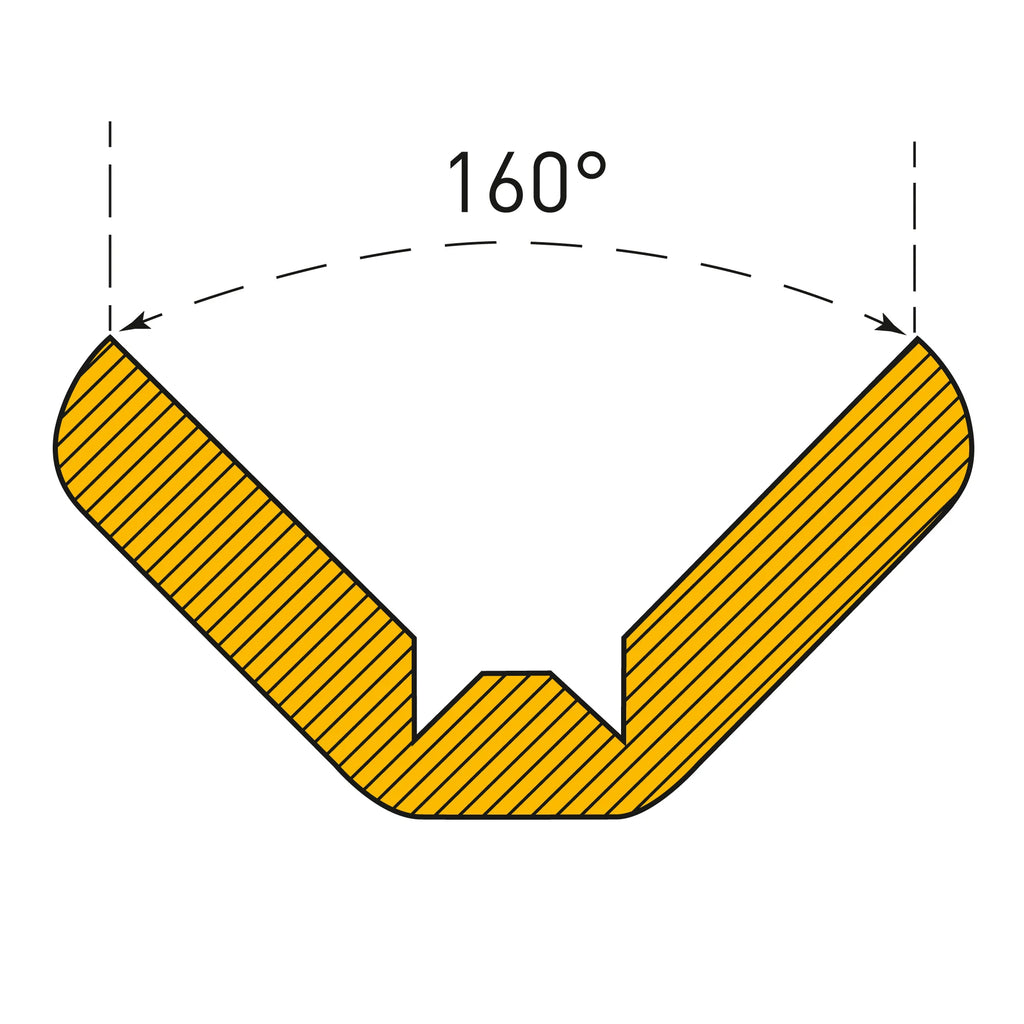 Stootrand L profiel 160° – stootbescherming zelfklevend – 5 meter – geel / zwart