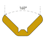 Stootrand L profiel 160° – stootbescherming zelfklevend – 5 meter – geel / zwart