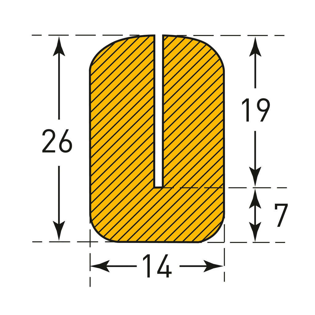 Stootrand L profiel 160° – stootbescherming zelfklevend – 5 meter – geel / zwart
