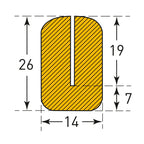 Stootrand L profiel 160° – stootbescherming zelfklevend – 5 meter – geel / zwart