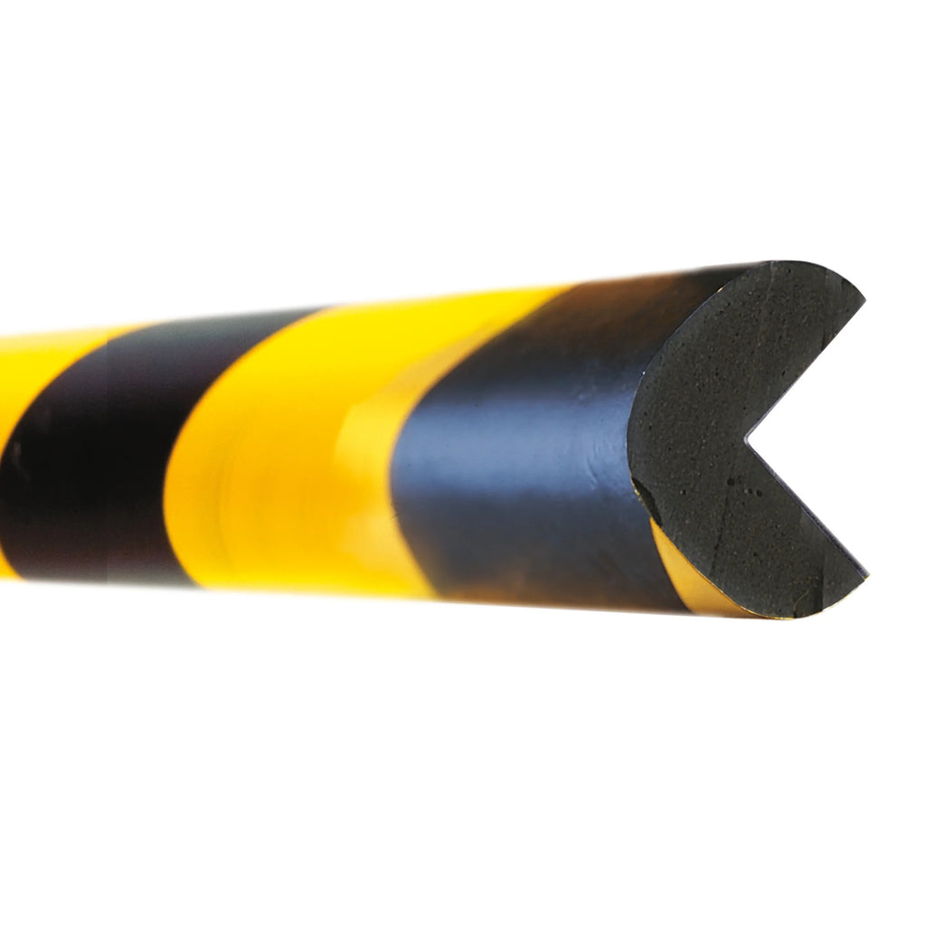 Stootrand L profiel – stootbescherming magnetisch – 1 meter – geel / zwart