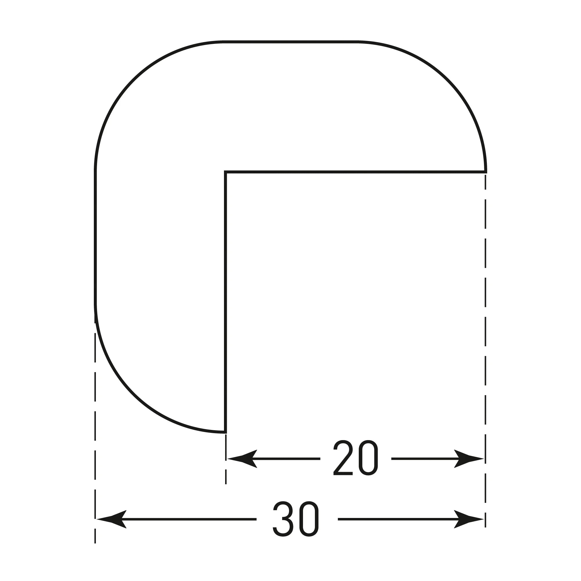 Stootrand L profiel – stootbescherming zelfklevend – 1 meter – wit
