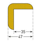 Stootrand L profiel – stootbescherming zelfklevend – 1 of 5 meter – geel / zwart