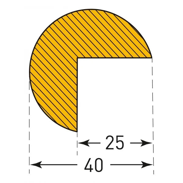 Stootrand O profiel – stootbescherming magnetisch – 1 meter – geel / zwart