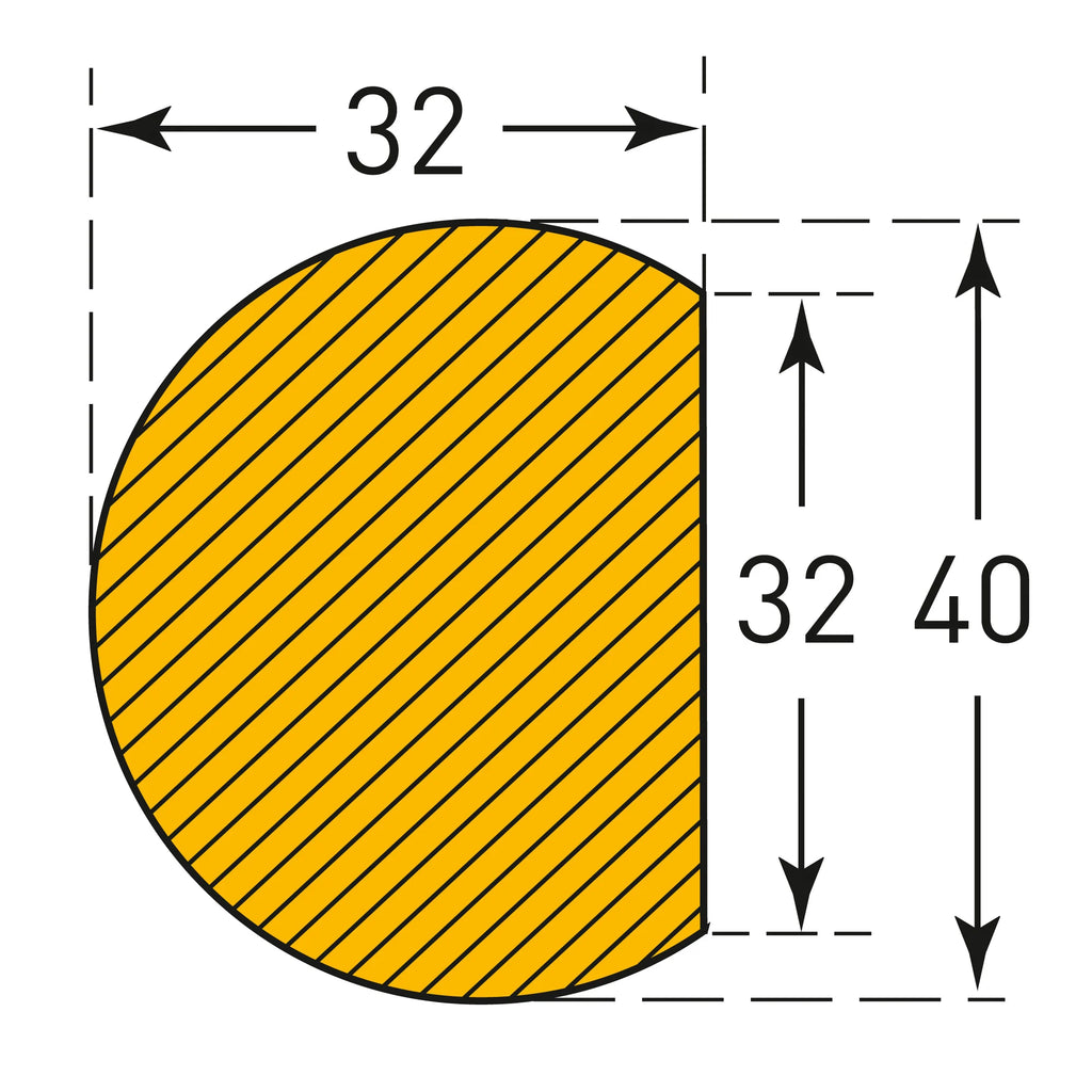 Stootrand O profiel – stootbescherming – magnetisch – 1 meter – geel / zwart