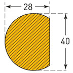 Stootrand O profiel – stootbescherming – zelfklevend – 1 of 5 meter – geel / zwart