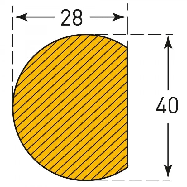 Stootrand O profiel – stootbescherming – zelfklevend – 1 of 5 meter – geel / zwart