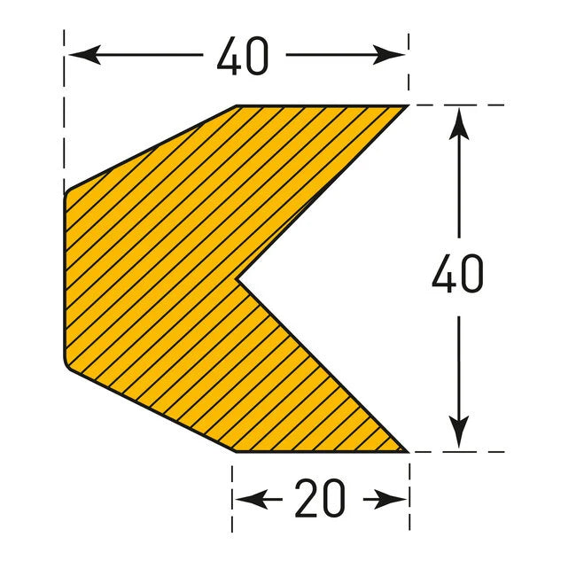 Stootrand trapezium – stootbescherming magnetisch – 1 meter – geel / zwart