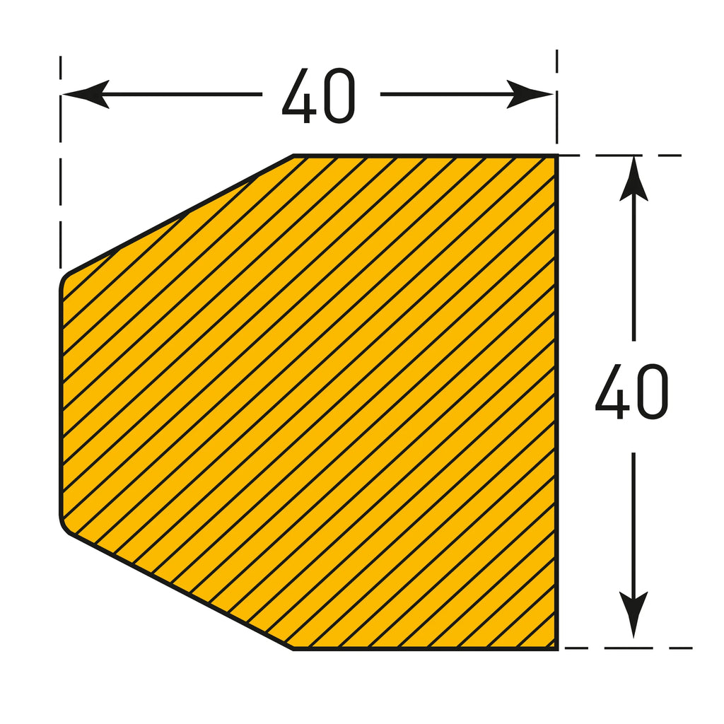 Stootrand trapezium – stootbescherming – magnetisch – 1 meter – geel / zwart