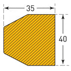 Stootrand trapezium – stootbescherming – zelfklevend – 1 meter – geel / zwart