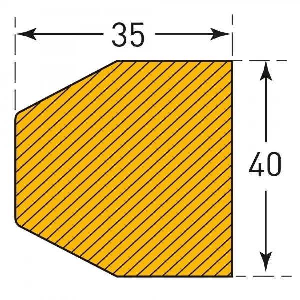 Stootrand trapezium – stootbescherming – zelfklevend – 1 meter – geel / zwart