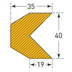 Stootrand trapezium – stootbescherming zelfklevend – 1 meter – geel / zwart