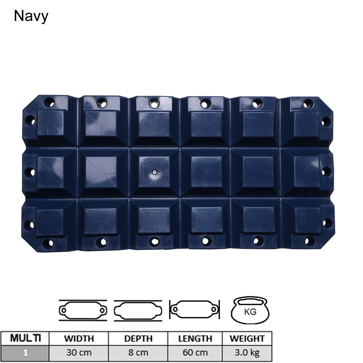 Majoni Multifender – Boot Fender – Multifunctioneel gebruik – 60 x 30 cm – Wit, navy Blauw of zwart