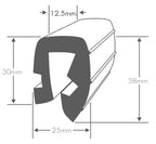Wilks PVC Stootrand Boot U 286 – Bootrand bescherming – U profiel – 12,5 mm flens – Per meter – Zwart