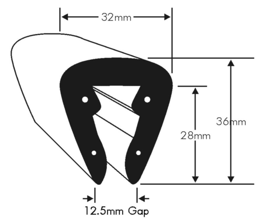 Wilks PVC Stootrand Boot Type 6 – Bootrand Bescherming – Hard PVC – U Profiel – Per Meter