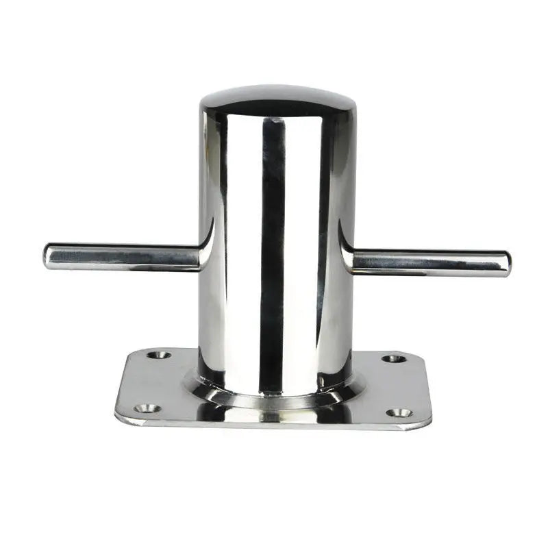 RVS bolder met dubbele pen - Diam. 60 mm – A4-AISI316 – rechthoekige voetplaat
