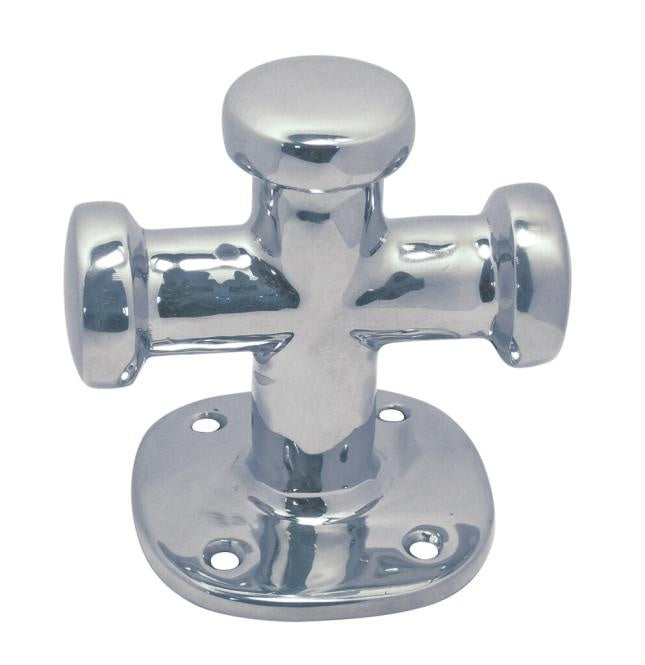 RVS kruisbolder - RVS A4-AISI 316 - hoogglans gepolijst - voetplaat 60x60 mm