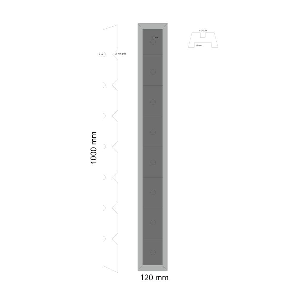Steigerfender - EVA foam -  rond 100 x 12 x 6 cm  - zwart - waterdicht