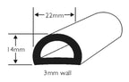 Wilks PVC Stootrand Boot D 51 – Bootrand bescherming – Flexibel D profiel – UV-bestendig – Per meter – zwart, wit of teak