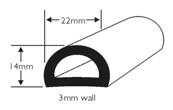 Wilks PVC Stootrand Boot D 51 – Bootrand bescherming – Flexibel D profiel – UV-bestendig – Per meter – zwart, wit of teak